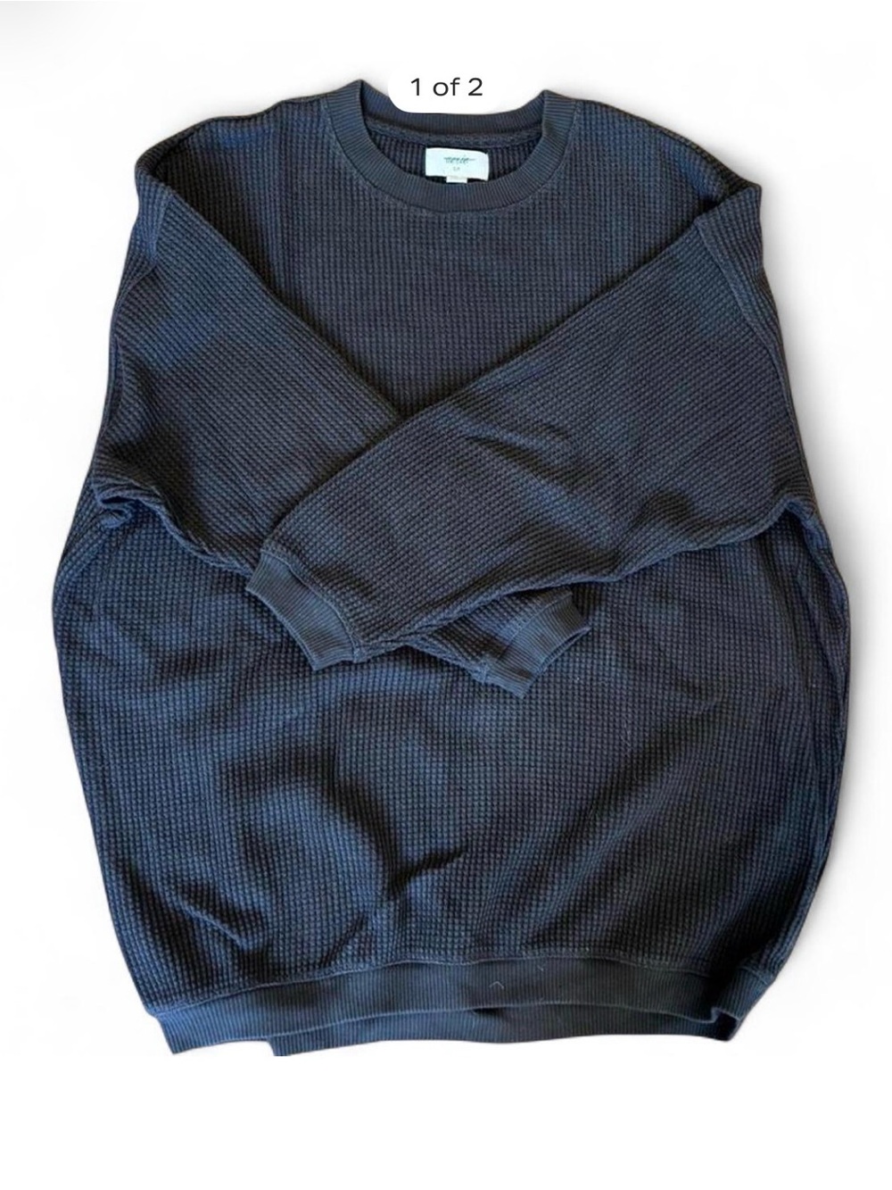 aerie grey Waffle-Knit Crewneck Sweatshirt